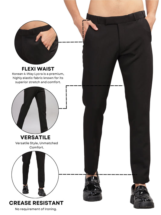 Hydr Men regular fit stretchable black pant